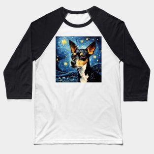 Rat Terrier oil painting Baseball T-Shirt